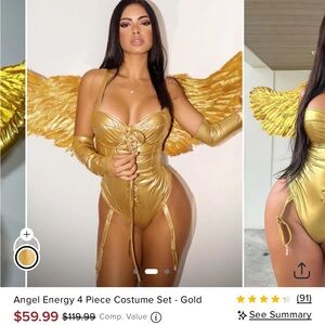 Fashion Nova Gold Angel Energy Costume Set